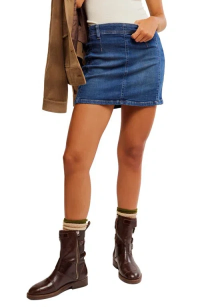Free People Daylight Denim Miniskirt In Helix