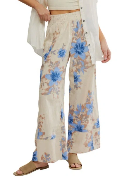 Free People Days End Floral Wide Leg Linen Blend Pants