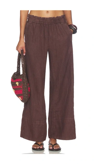 Free People Days End Linen Pull On In Brown