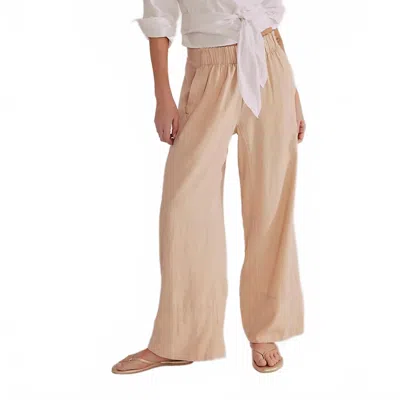 Free People Days End Linen Pull-on Pants In Sand Dollar In Neutral