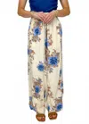 Free People Days End Printed Linen Pull-on Pants In Ivory Floral Combo In Multi