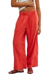 Free People Days End Pull-on Linen Blend Wide Leg Pants