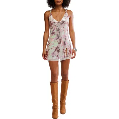 Free People Dazzle Me Sequin Jacquard Mini Slip Nightgown In Multi