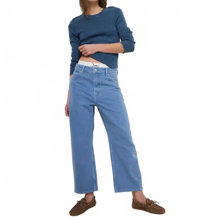 FREE PEOPLE DEEP TRANCE BOYFRIEND BARREL JEAN IN OCEAN