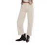 Free People Deep Trance Cord Straight Pants In White Swan In Neutral
