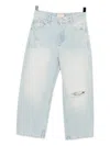 Free People Deep Trance Low Rise Barrel Leg Jeans In Blue