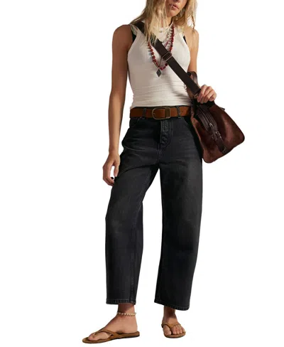 Free People Deep Trance Dropped Boyfriend Jeans In Black