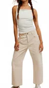 Free People Deep Trance Dropped Boyfriend Jeans In Casual Khaki In Neutral
