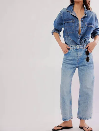 Free People Deep Trance Dropped Boyfriend Jeans In Sweet Dreams In Blue