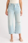 Free People Deep Trance Low Rise Barrel Leg Jeans In Blue