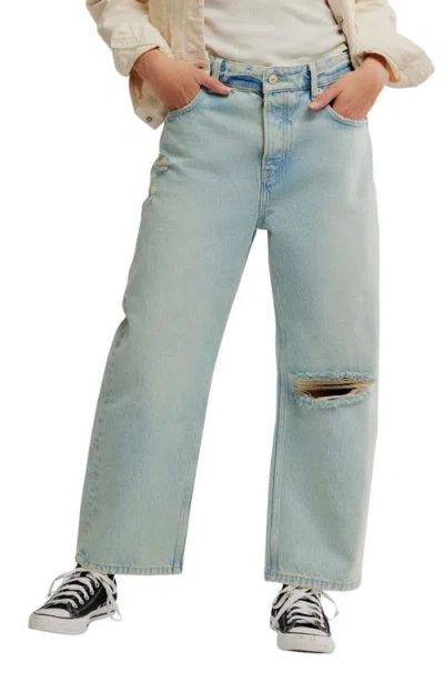 Free People Deep Trance Low Rise Barrel Leg Jeans In Neutral