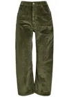 Free People Deep Trance Straight-leg Corduroy Cropped Trousers In Gray