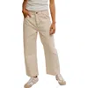 Free People Deep Trance Dropped Barrel Pant In Casual Khaki In Casual Khaki