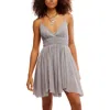 Free People Delia Asymmetric Raw Hem Cotton Dress In Gray