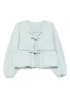 Free People Denim Brunch Babe Blouse In Blue
