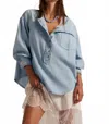 Free People Denim Dreaming Pullover In So Soft Light Wash In Multi