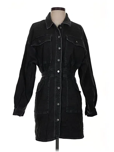 Pre-owned Free People Denim Jacket In Black