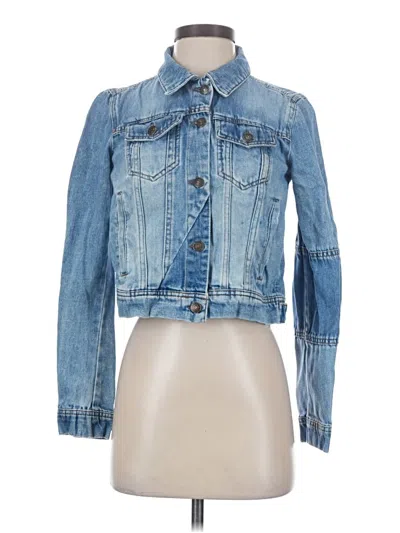 Pre-owned Free People Denim Jacket In Blue
