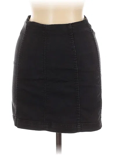 Pre-owned Free People Denim Skirt In Black