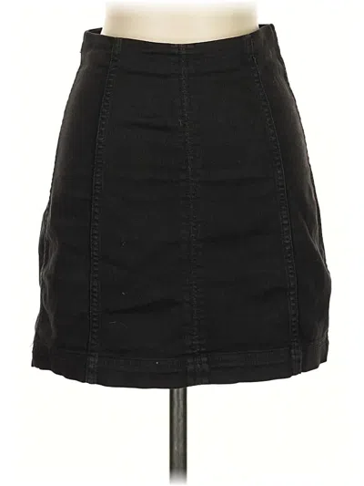 Pre-owned Free People Denim Skirt In Black