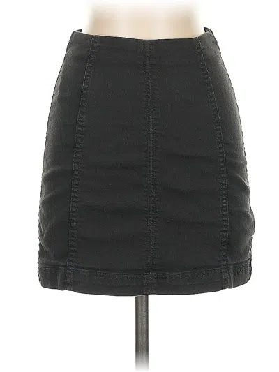 Pre-owned Free People Denim Skirt In Black