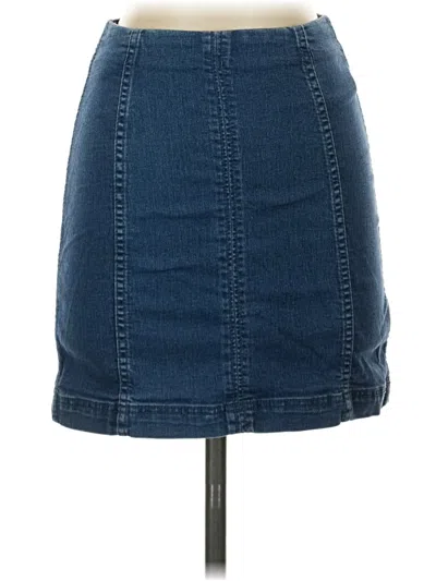 Pre-owned Free People Denim Skirt In Blue