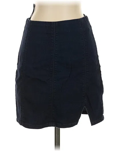 Pre-owned Free People Denim Skirt In Blue