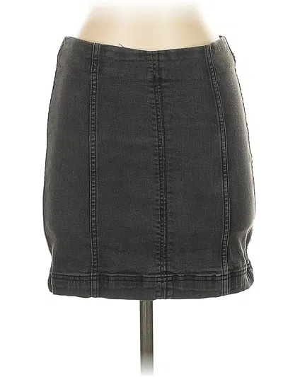 Pre-owned Free People Denim Skirt In Gray