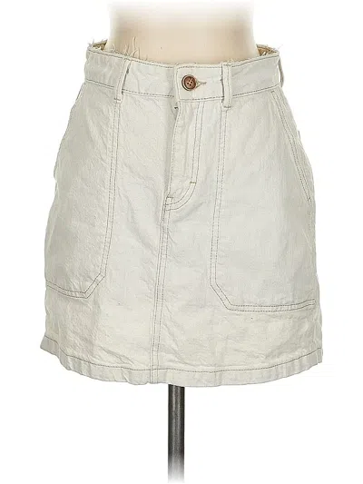 Pre-owned Free People Denim Skirt In White