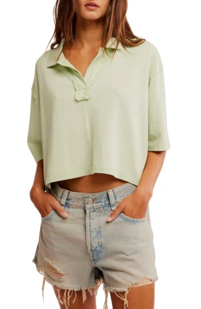 Free People Denmark Polo Top In Candy Mint