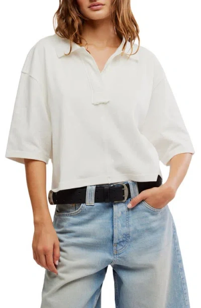 Free People Denmark Polo Top In Clean Ivory