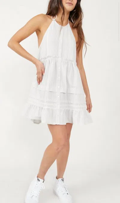 Free People Desert Days Striped Mini Dress In Ivory/combo In White