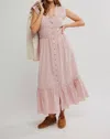 Free People Desert Dazed Midi Dress In Pale Mauve In Pink