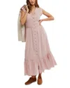 Free People Desert Dazed Midi Dress In Pale Mauve In Pale Mauve