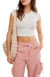 Free People Devoted Crop T-shirt In White
