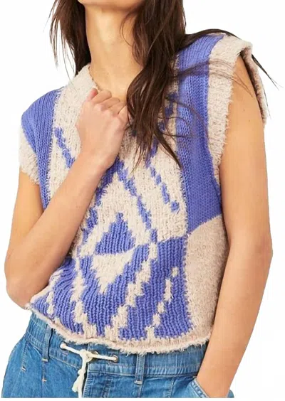 Free People Diamonds For Days Vest In Blue Moon Combo In Multi