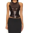 Free People Disco Fever Camisole In Black Gold In Black