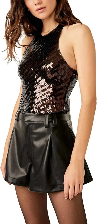 Free People Disco Fever Halter Top In Black