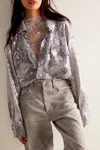 Free People Disco Margarita Button Down Shirt In Rocket In Multi