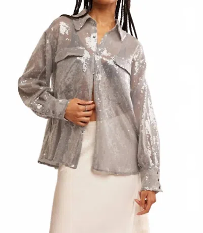 Free People Disco Margarita Button Up Shirt In Rocket In Multi