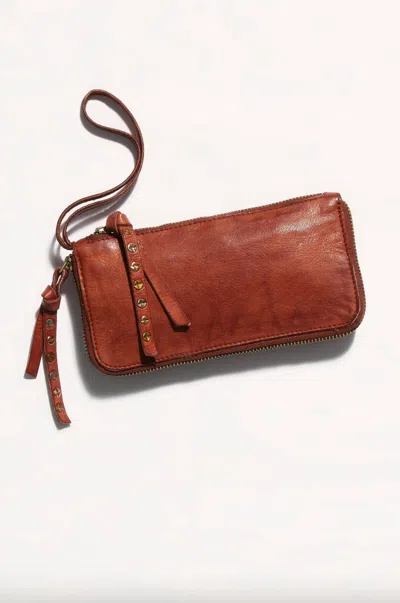 Free People Distressed Leather Wallet In Brown
