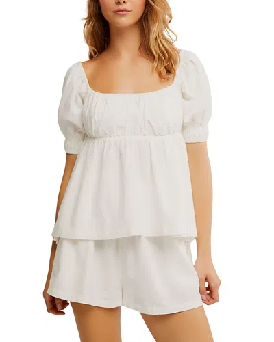 Free People Donnie Shorts Set In Optic White