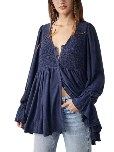 Free People Don't Call Me Baby Long Sleeve Top In Jazzberry In Multi