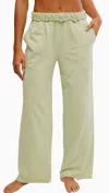 Free People Don't Wait Up Lounge Pants In Green