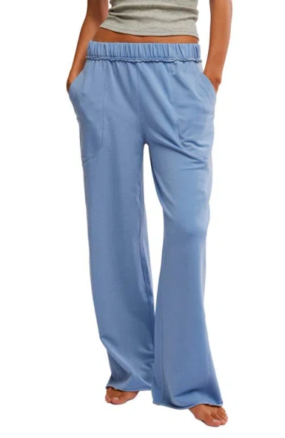Free People Don't Wait Up Lounge Pants In Quiet Harbor