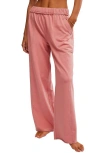 Free People Don't Wait Up Lounge Pants In Rose Dawn