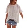 Free People Dorothy Lace Trim Oversize Cotton T-shirt In Ivory
