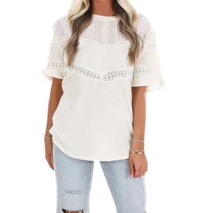 Free People Dorothy Short Sleeve Tee In Ivory In White