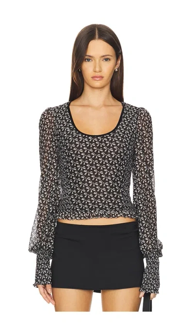 Free People Dottie Knit Top In Black