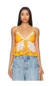 Free People Double Date Floral Camisole In 加州深红